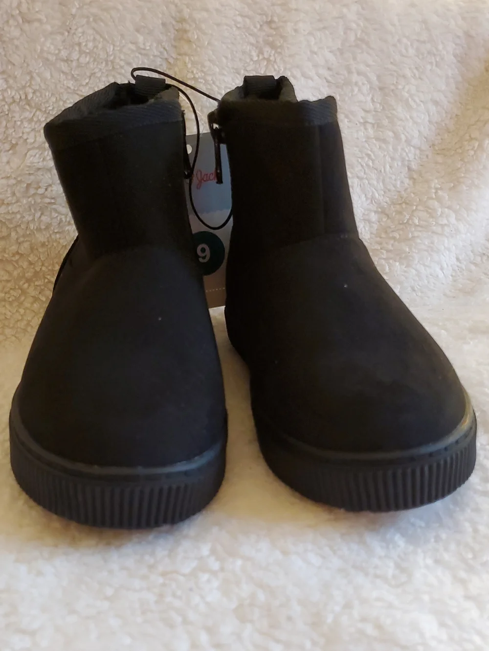 Cat & Jack Arlo Black Toddler Ankle Boots Size 9 NWT Side Zip